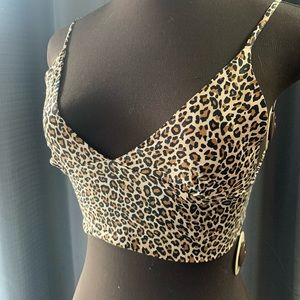 Leopard Print bustier cropped tank